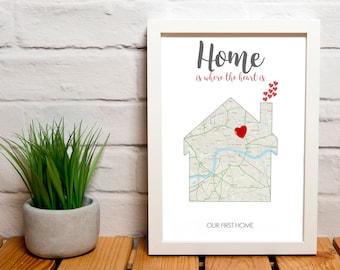 Mapa personalizado da casa – Presente de boas-vindas – Lembrança personalizada