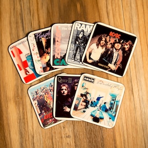 Personalised Album Art Drinks Coasters - Choose ANY Albums to Create a Set of Beautiful Hi-Gloss Coasters, Great Gift For Any Music Lover