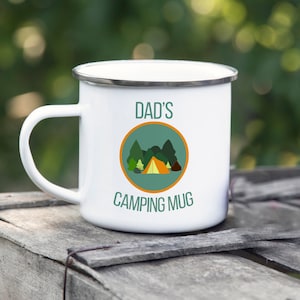 Custom Enamel Mug for Dad - Personalied Father&#39;s Day Gift - Unique Camping Mug