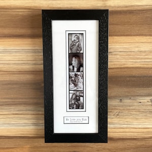 Framed Selfie Strip - Beautiful Retro Photo Strip with Personalised Text Box Below - Fantastic Gift Idea