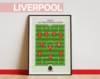 Póster de leyendas del Liverpool FC: Impresión personalizada del equipo de fútbol de ensueño