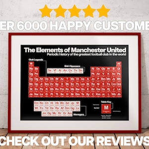 Manchester United Print - MUFC Football History - Periodic Table Design image 5
