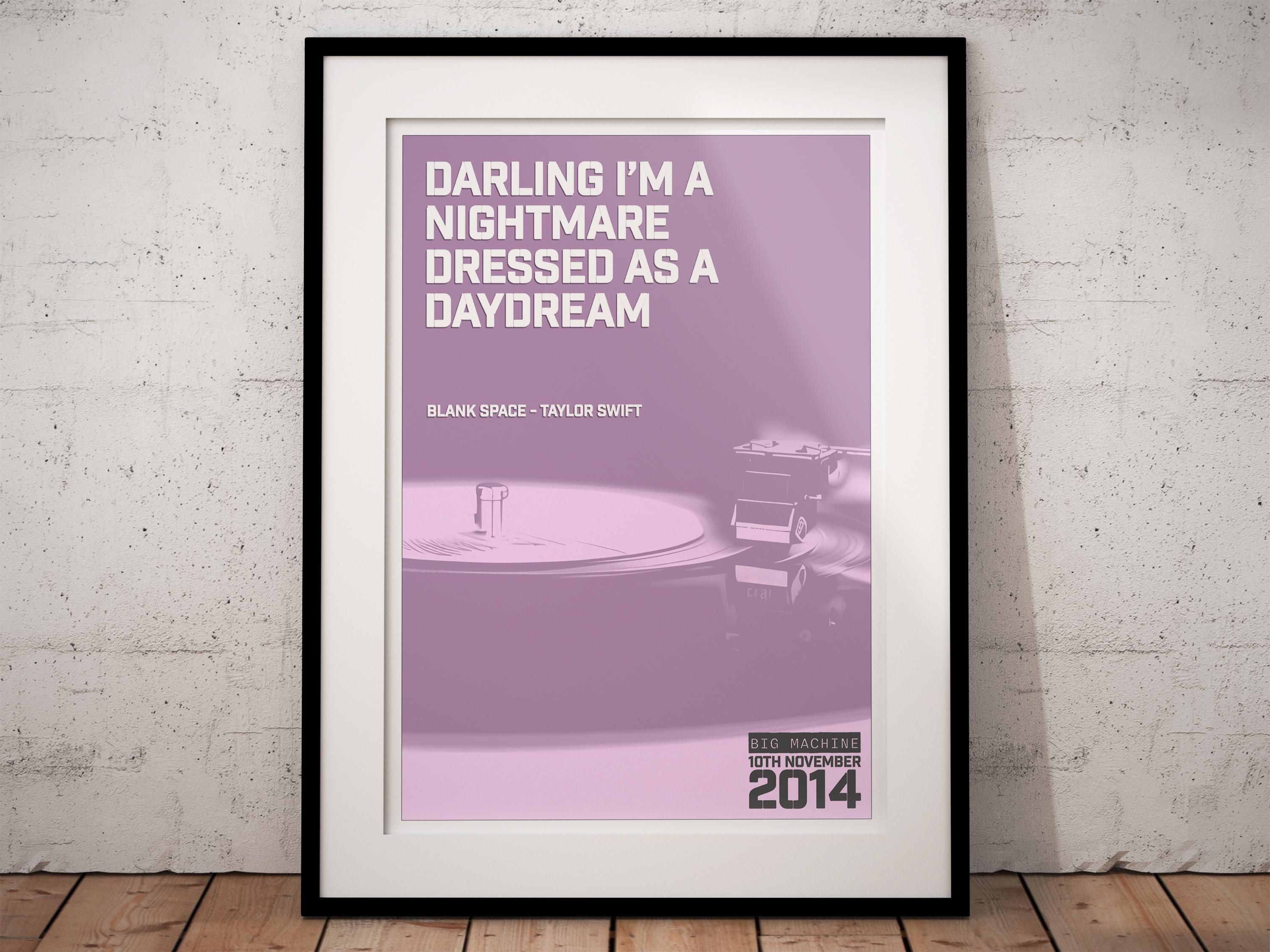 Blank space lyrics - Etsy 日本