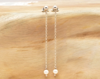 925 sterling silver pierced earrings with pearl