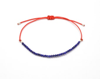 Fine bracelet in faceted lapis lazuli blue red