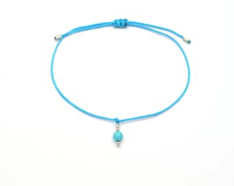 filigree turquoise pearl on fine bracelet