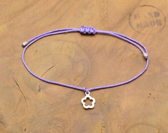 Bracelet with 925 sterling silver pendant flower