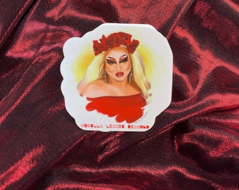 Red Rose Morella Lizzie Diamond Drag Sticker