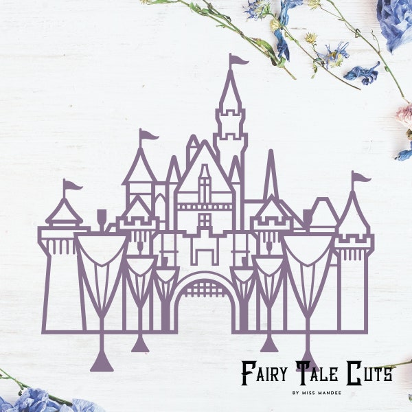 Sleeping Beauty's Castle, Disneyland Castle Inspired File Design - Digital Download - SVG, Vector, Cricut, Silhouette, Clip Art