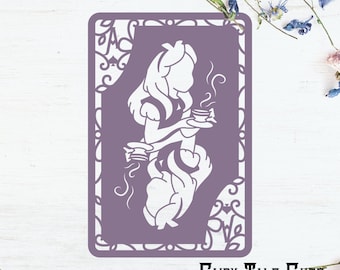 Alice im Wunderland inspiriert Spielkarte Datei-Design - digitaler Download - SVG, Vektor, Cricut, Silhouette, ClipArt