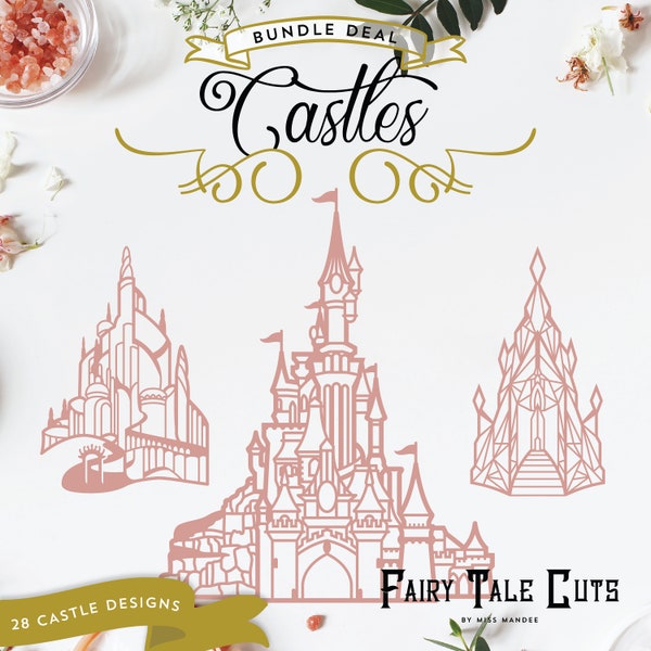 BUNDLE: Castle Designs - 28 Stunning Architectural Files - Digital Download - SVG, Vector, Cricut, Silhouette, Clip Art