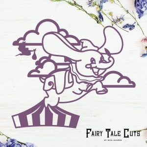 Dumbo Geïnspireerd Cut File Design - Disneyland Cut File - Digitale Download - SVG, Vector, Cricut, Silhouette, Illustraties