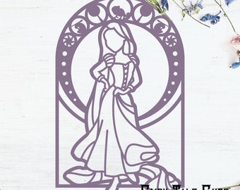 Rapunzel inspiriert Datei-Design - digitaler Download - SVG, Vektor, Cricut, Silhouette, ClipArt