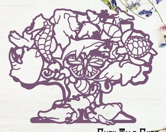 Animal Kingdom Tree Inspirierte Schnittdatei Design - Animal Kingdom Cut File - Digital Download - SVG, Vektor, Cricut, Silhouette, Clip Art