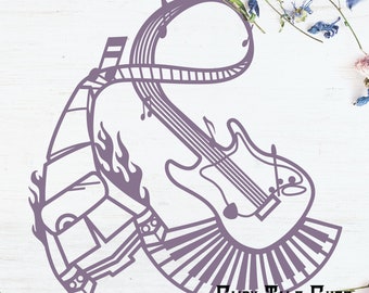 Rock n Roller Coaster Inspired Cut File Design - Descarga digital - SVG, Vector, Cricut, Silhouette, Clip Art