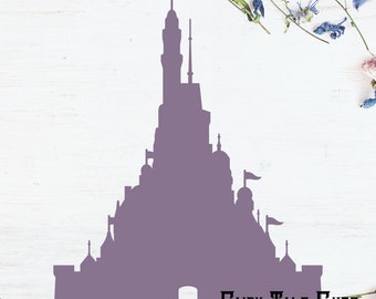 Castle of Magical Dreams Silhouette, Hong Kong Disneyland Castle Inspired File Design - Digital Download - SVG, Vector, Cricut, Silhouette