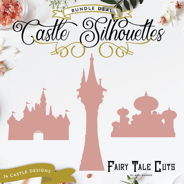 BUNDLE: Castle Silhouette Designs - 14 Stunning Architectural Files - Digital Download - SVG, Vector, Cricut, Silhouette, Clip Art