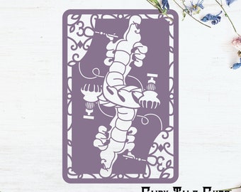 Alice in Wonderland, Caterpillar Inspired Playing Card File Design - Digital Download - SVG, Vector, Cricut, Silhouette, Clip Art