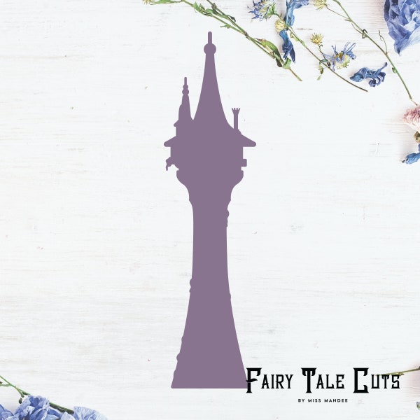 Rapunzel's Tower Silhouette, Tangled Inspired File Design - Digital Download - SVG, Vector, Cricut, Silhouette, Clip Art