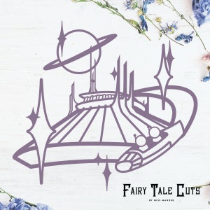 Space Mountain Geïnspireerd Cut File Design - Disneyland Cut File - Digitale Download - SVG, Vector, Cricut, Silhouet, Clip Art