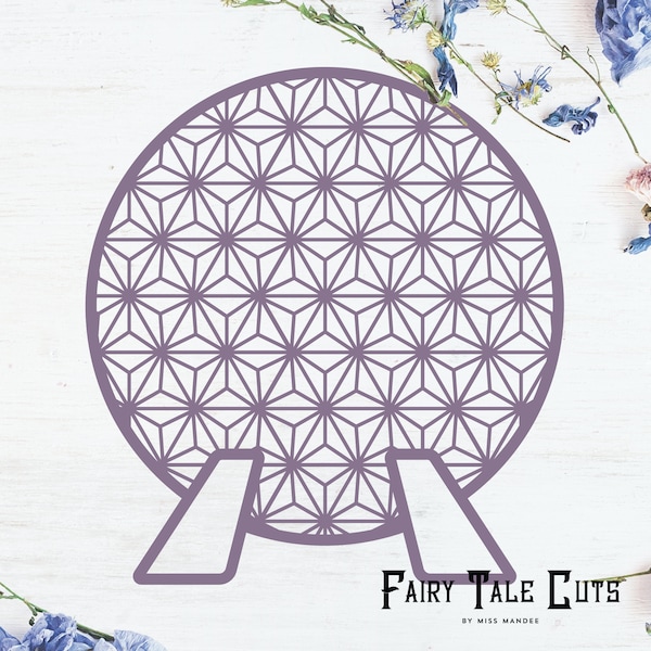 Spaceship Earth Inspired Cut File Design (No Sparkles) - Epcot Cut File - Digital Download - SVG, Vector, Cricut, Silhouette, Clip Art