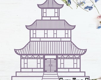 Mulan s Castle, chinesischer Palast, Mulan inspiriert Datei-Design - digitaler Download - SVG, Vektor, Cricut, Silhouette, ClipArt