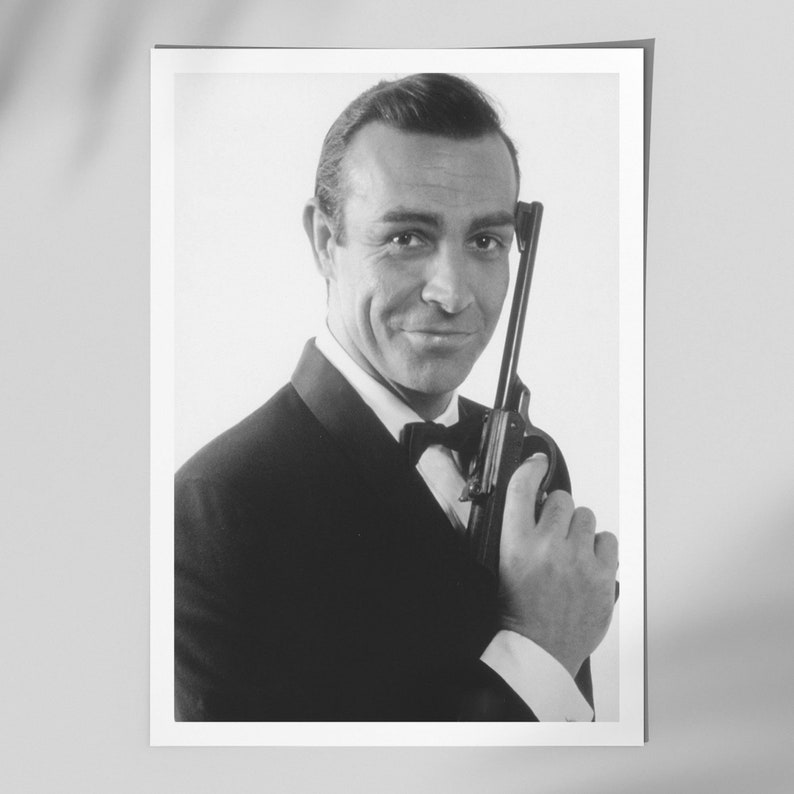 Sean Connery as James Bond 1963 Black & White Wall Art Print | Etsy