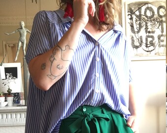 Janis striped oversized blouse & John nine