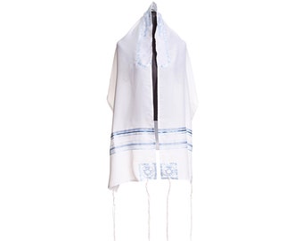 Four Mothers in Blue Tallit for Women, שרה לאה רחל רבקה Bat Mitzvah Tallit,Girl Tallit, Womens Tallit, Jewish Prayer Shawl, Vegan Tallit