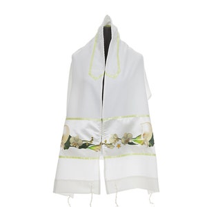 White Calla Lilly Bouquet Tallit for Women, Bat Mitzvah Tallit, Girls Tallit, Woman Tallit, Tallit for Bat Mitzvah, Jewish Prayer Shawl