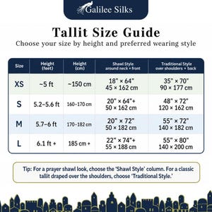 tallit for women size