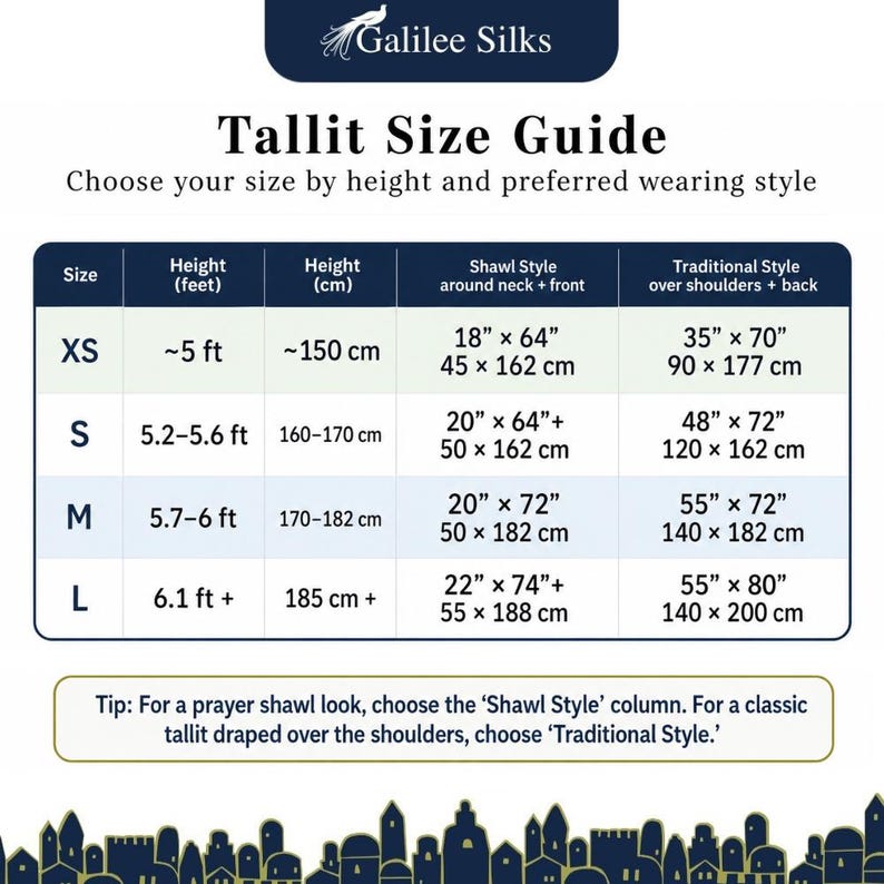 tallit for women size
