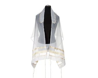 Bat Mitzvah Tallit with cream color Paisley Design, Girls Tallit, Jewish Prayer Shawl for Women Tallis with Personalized Name Option