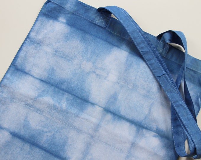 Indigo shibori blue and white tote bag