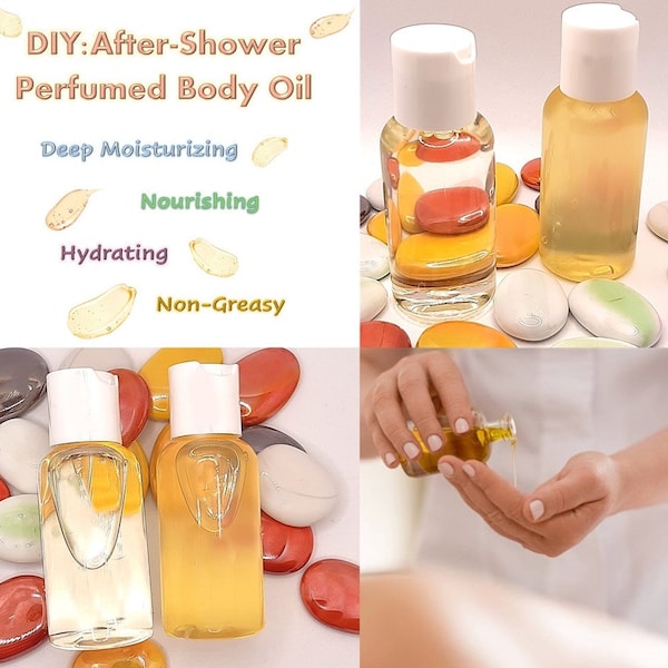 DIY Body Oil - Create After Shower Body Oil - Learn to make Bath Oil - Body Oil Recipe - Moisturizing Body Oil Recipe - DIY Dry Body Oil