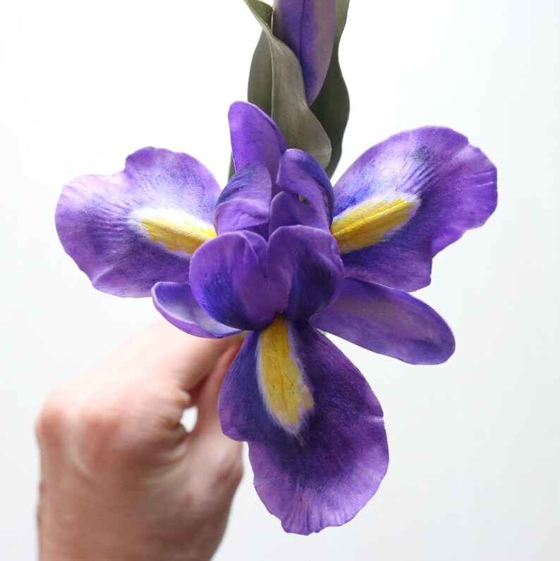 Real touch purple iris flower Etsy