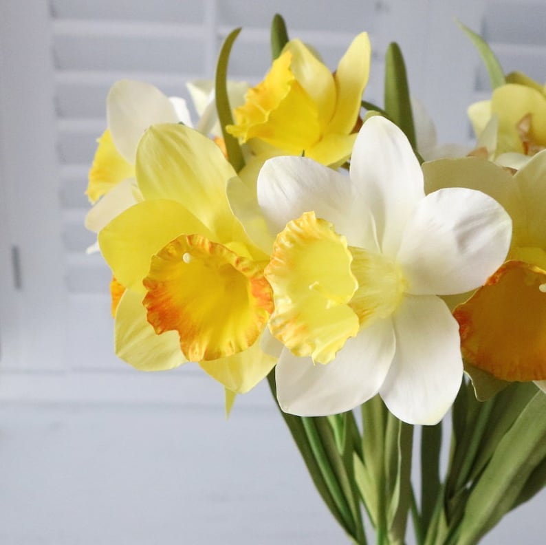 Artificial daffodils as real touch flowers cottagecore decor Etsy