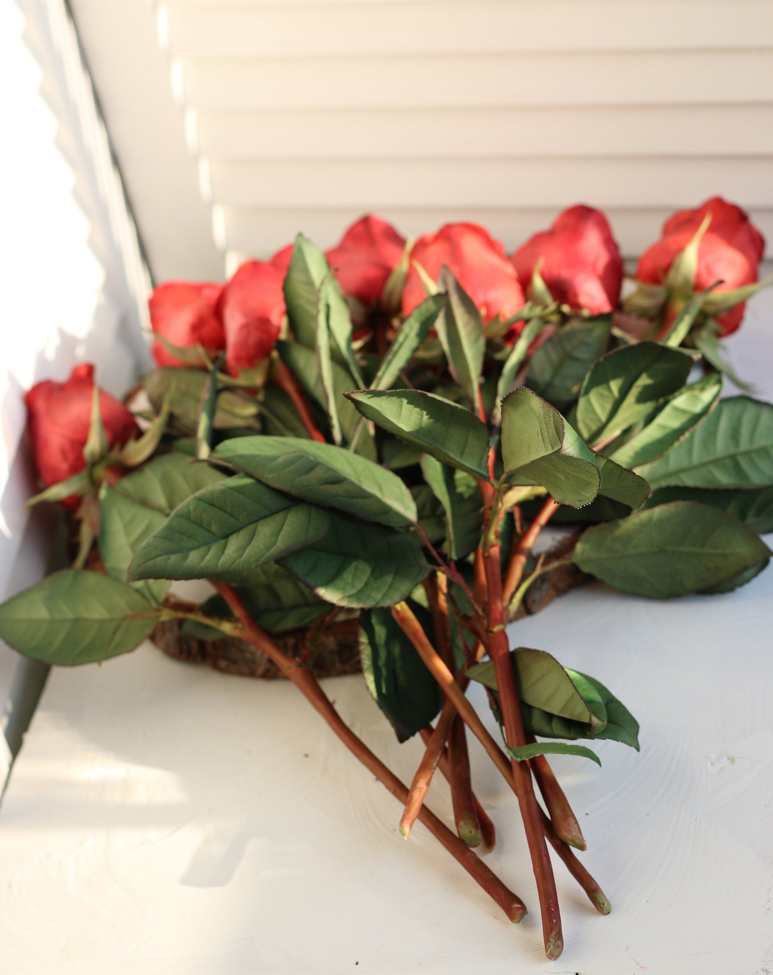 Real Touch Red Roses as Floral Table Centerpiece Mom From Etsy