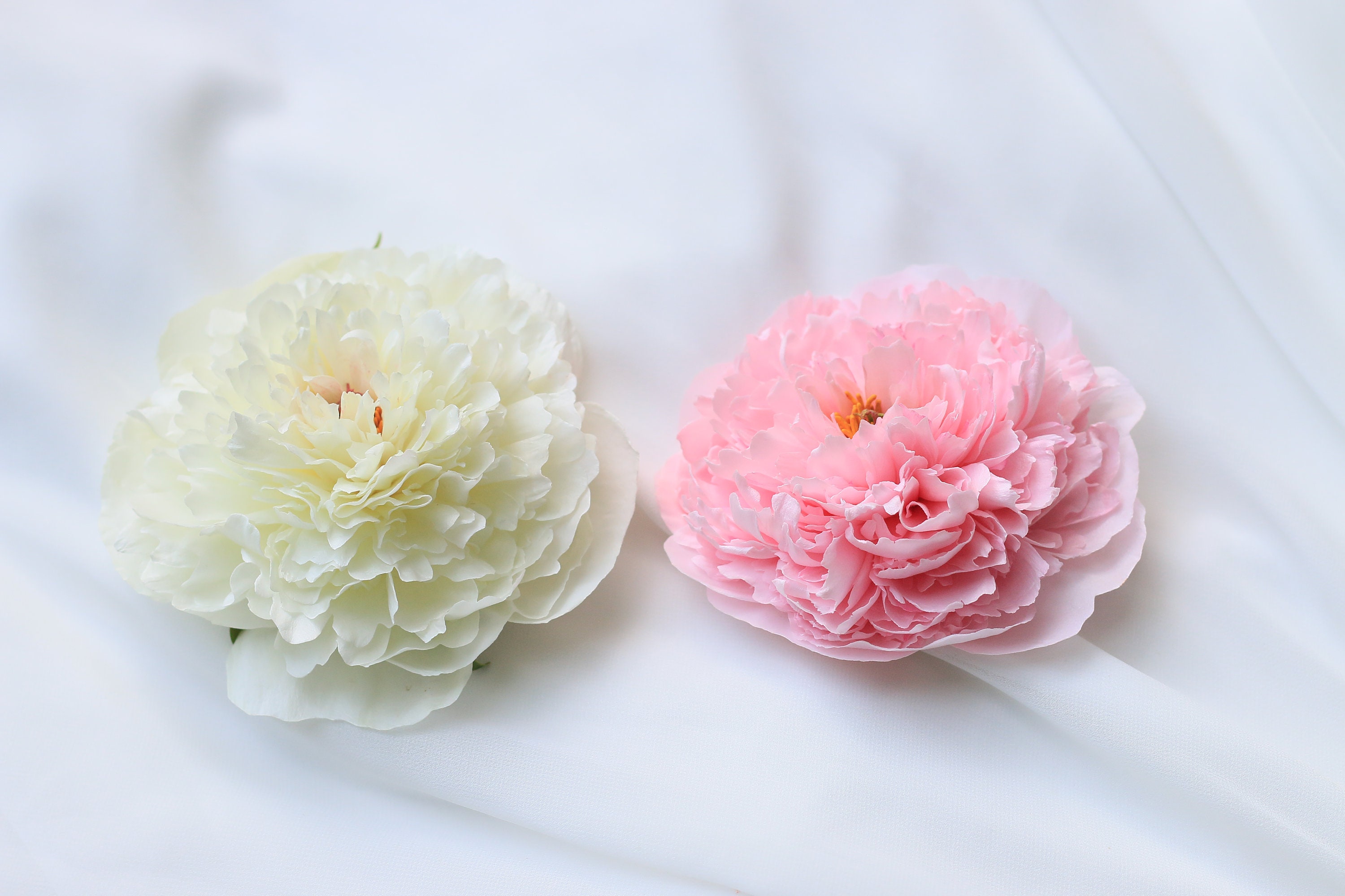 Ivory peony flower hair comb large peony hair clip for garden Etsy
