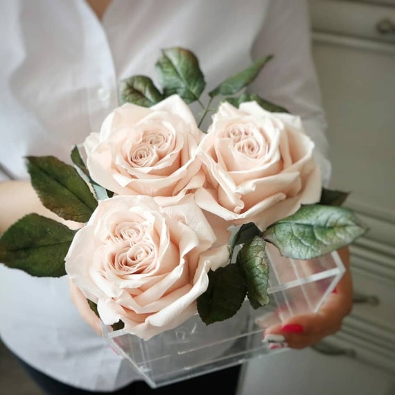 Artificial blush pink real touch roses as table or room floral Etsy