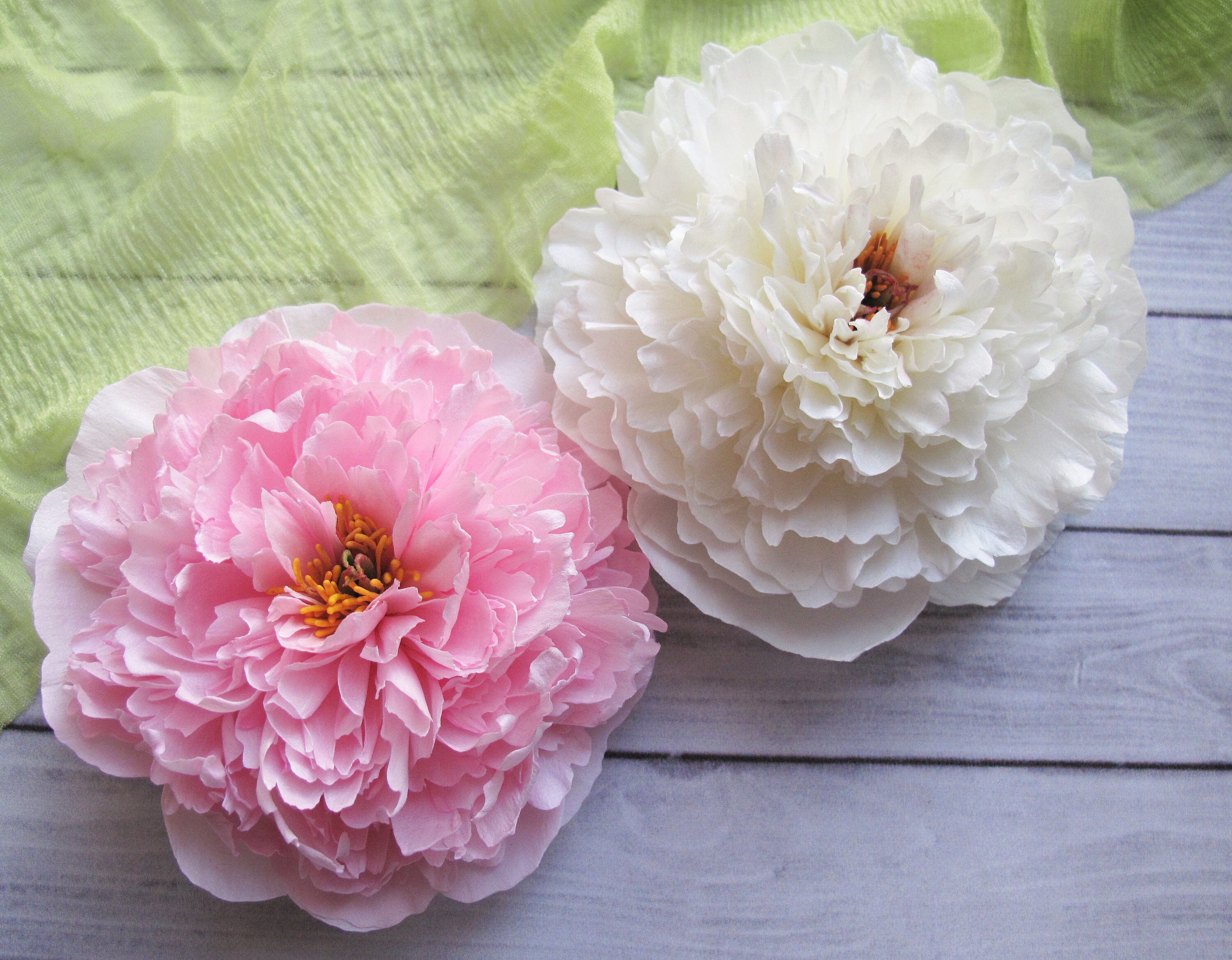 Ivory peony flower hair comb large peony hair clip for garden Etsy