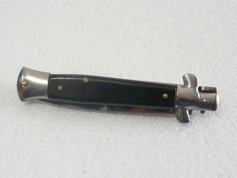 Vintage folding knife stiletto 440 Stainless Italy image 10