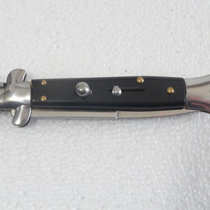 Vintage folding knife stiletto 440 Stainless Italy image 8