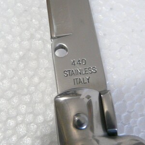 Vintage folding knife stiletto 440 Stainless Italy image 3