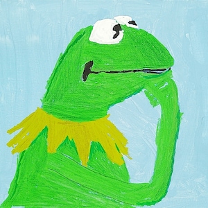 Kermit the frog thinking