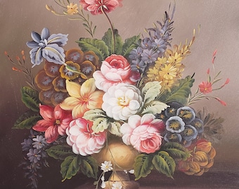 Classic Flower #1 - 16x12, 100% Hand Painted Oil Painting on Canvas