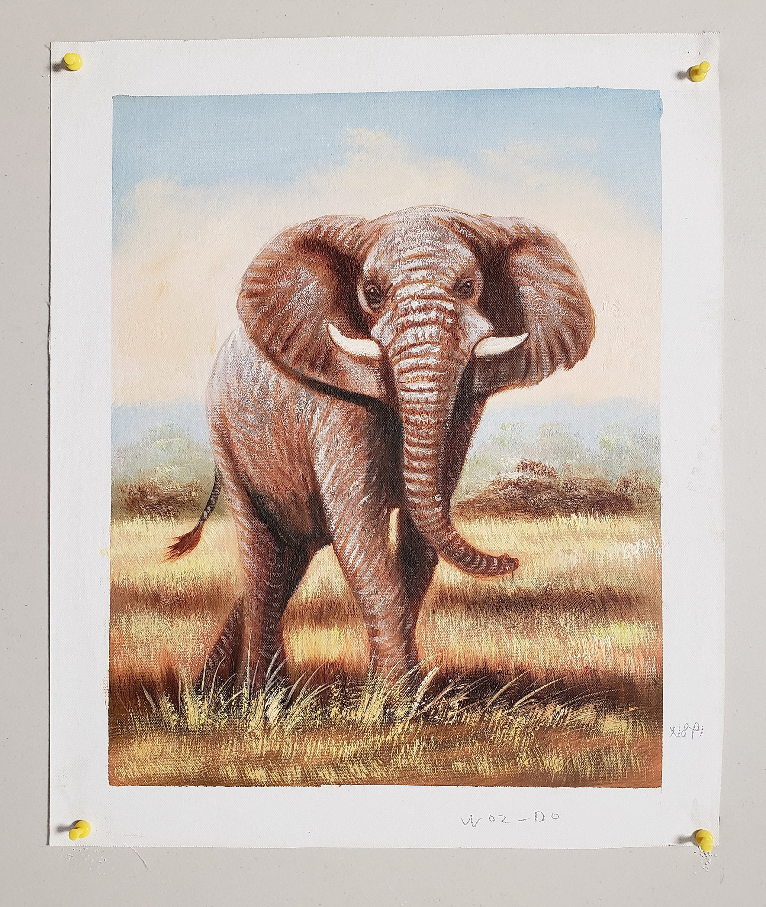 Elephant #12, 16x12, 100% Hand Painted Oil Painting on Canvas - Etsy