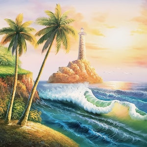 Sunset Beach #2,  20x24 100% Hand Painted Oil Painting on Canvas