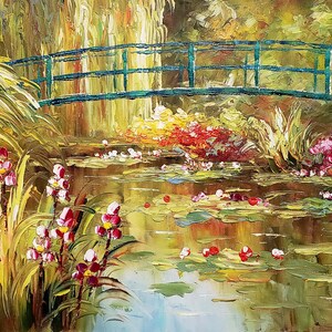 Garden Pond #39 -12x16, 100% Hand Painted Oil Painting on Canvas