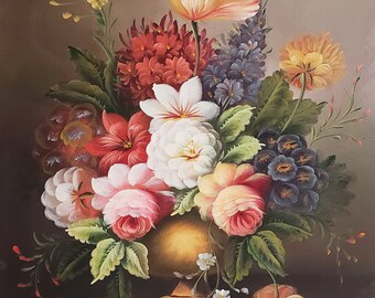 Classic Flower #3 - 16x12, 100% Hand Painted Oil Painting on Canvas